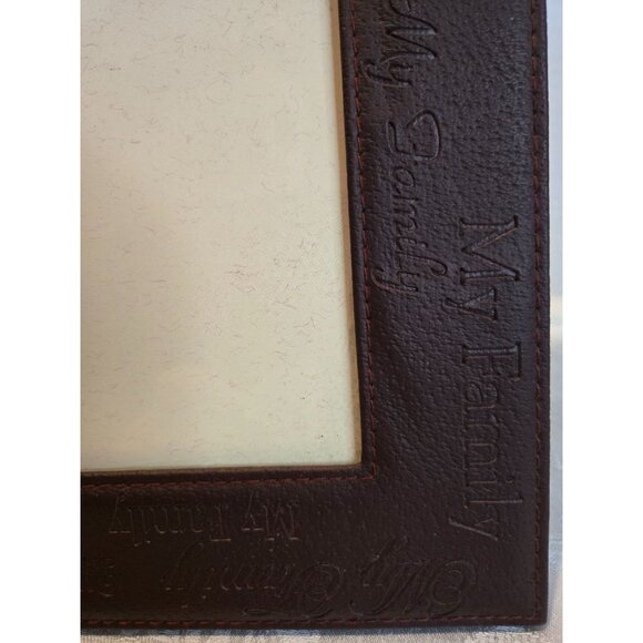 Encore  Brown Leather 8" x 10" "My Family" Picture Frame Vintage 1990s - Picture 3 of 5